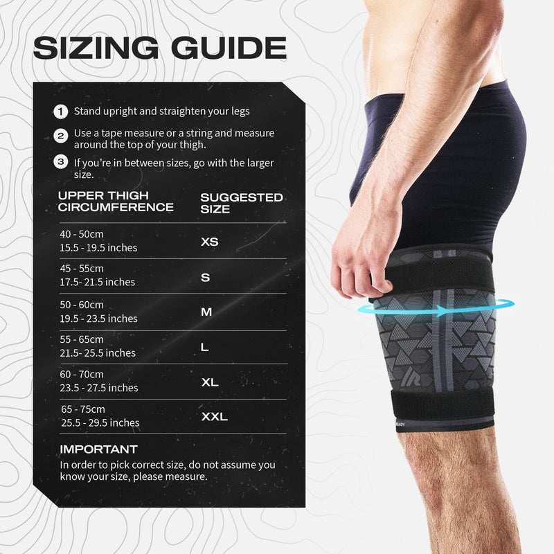 Always Ready, Thigh Compression Support Sleeve (2 Per Pack) with Hot & Cold Gel Pack for Hamstring & Quadricep Muscle Strains & Injury, Men & Women, Two Adjustable Compression Straps, Non-Slip (M) M - NewNest Australia