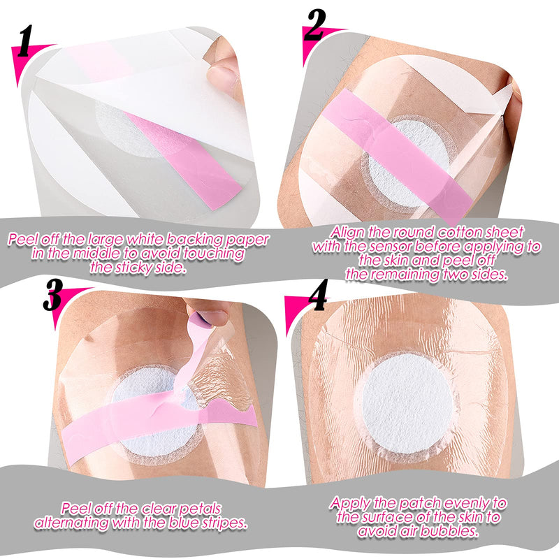 Nuanchu 48 Pack Sensor Covers Compatible with Freestyle Libre 1/2/3,Waterproof CGM Sensor Patches, Glucose Monitor Protector Long Lasting Without Hole (Pink) Pink - NewNest Australia