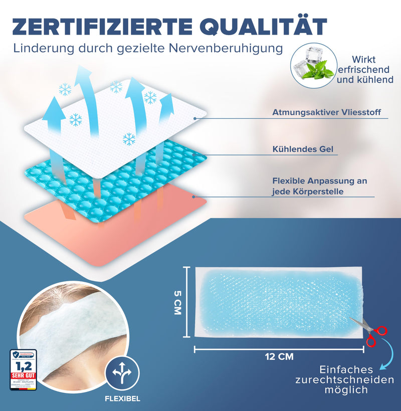 BS Luxry 20x cooling plasters TEST WINNER 2023* - immediate cooling for fever and migraines - cold compress for muscle and joint pain - fever plaster for children aged 1 year and over - NewNest Australia