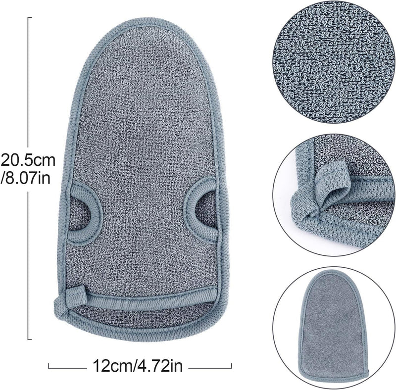 Pack of 2 peeling gloves rough for body, shower sponge body face - peeling for hammam, sauna, shower, body peeling & massage gloves (gray) grey - NewNest Australia