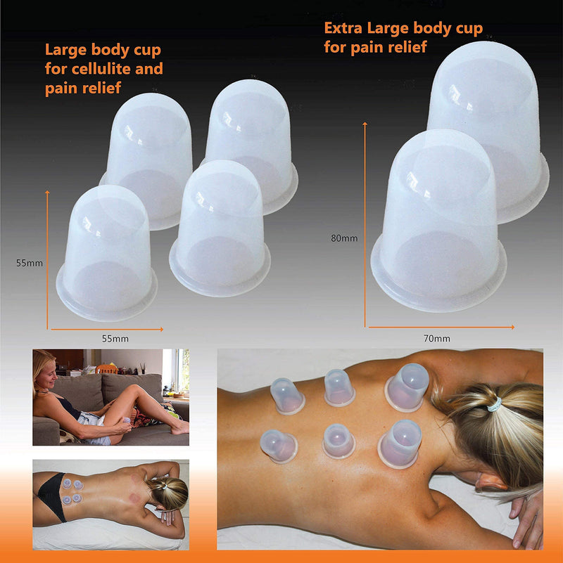 Cupping Set Massage Therapy Cups - by DoSensePro. Acupuncture Home Cupping Therapy Set for Arthritis, Pain Relief, Anti-Aging, Anti-Cellulite. Best Relaxation Gift. 6 Silicone Vacuum Cups. - NewNest Australia