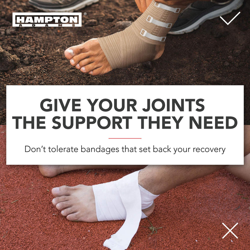 (6 Pack) Elastic Bandage Wrap | Latex-Free Elastic Wraps for Medical & Sports Sprains, Injuries, Wrap Calf, Ankle Wrap & Foot Compression | Cotton Compression Bandage + 6 Extra Clips - NewNest Australia