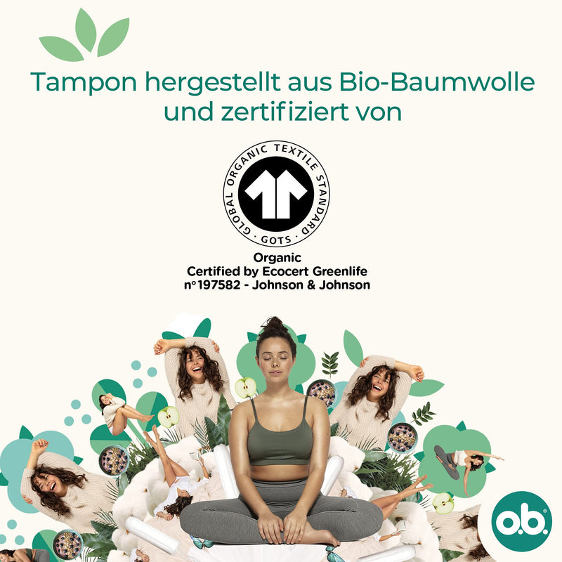 o.b. Organic Normal, Organic Tampons for Medium to Strong Days, Made from 100% Organic Cotton for Natural Protection (1 x 16 Pieces),Brown,30360 - NewNest Australia