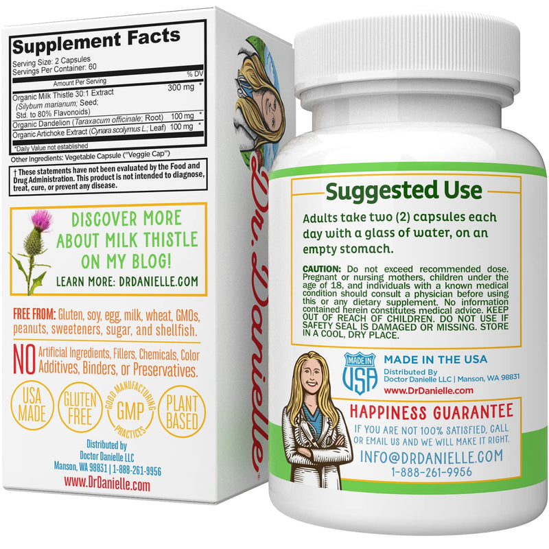 Best Liver Supplements with Milk Thistle - Organic Liver Cleanse Detox & Cleanse - Liver Support for Men and Women - Liver Detox Cleanse Repair - 120 Capsules by Dr. Danielle - NewNest Australia