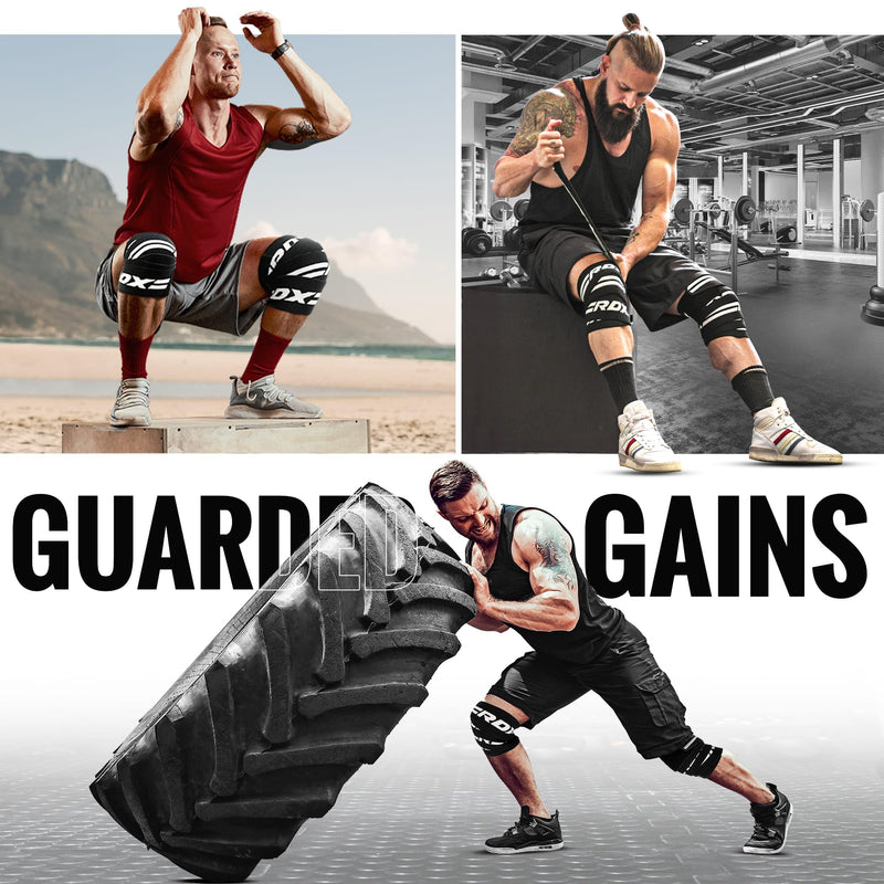 Rdx Knee Supports, Strength Training Fitness, Approved Ipl Uspa, 200 Cm Long Elastic Knee Wraps Pair With Velcro Fastening, Deadlifting, Bodybuilding, Weightlifting, Strength Sports, Powerlifting, Women Men - NewNest Australia