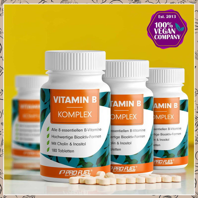 Vitamin B complex, high dose, with B12 - 180 tablets - all 8 B vitamins (B1, B2, B3, B5, B6, B7, B9, B12) with active forms such as Quatrefolic®, co-factors choline and myo inositol, laboratory-tested, vegan - NewNest Australia