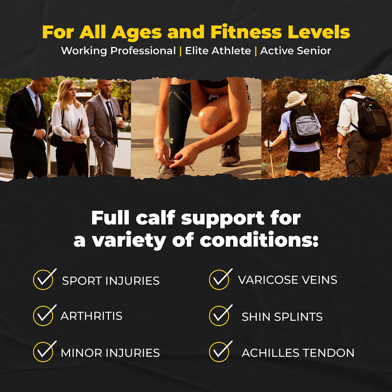 CopperJoint Compression Calf Sleeve – Copper-Infused High-Performance Design, Promotes Proper Blood Flow, Offers Superior Compression and Support for All Lifestyles - Pair Small - NewNest Australia