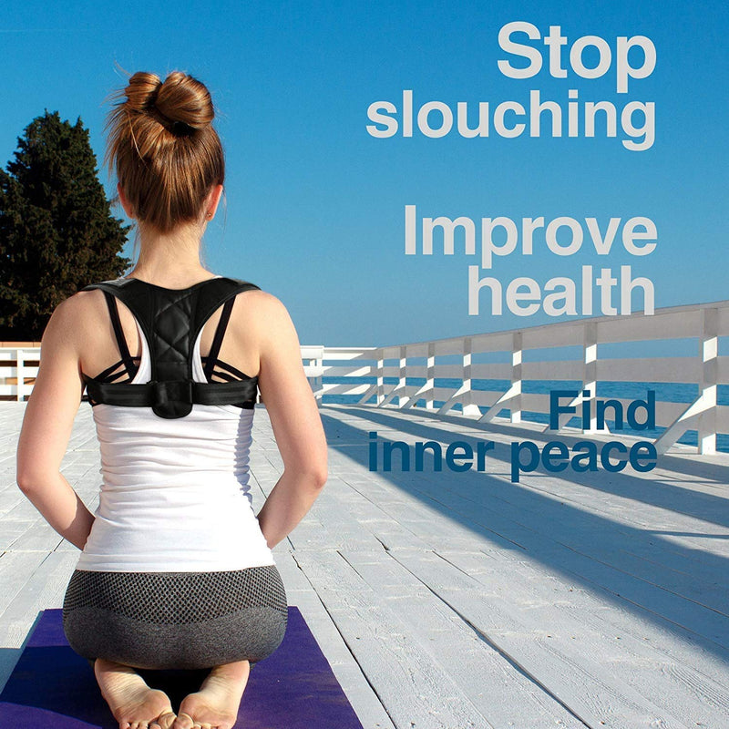 Posture Corrector for Men and Women, upper Back Brace, Clavicle Spine support, Adjustable Back Straightener and Providing Pain Relief from Neck, Back & Shoulder Fits Size M-L (20-48 In) - NewNest Australia