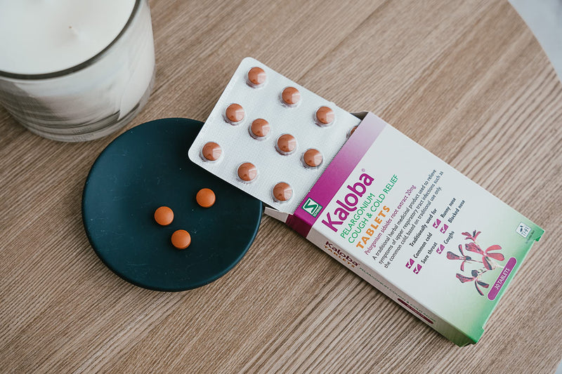 Schwabe Pharma - Kaloba Cough & Cold Relief Tablets - Pelargonium Sidoides Root Extract 20mg - Traditionally Used for Common Cold, Runny Nose, Sore throat, Blocked Nose, Coughs - 30 Tablets - NewNest Australia