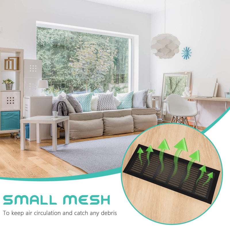 Floor Vent Covers Rectangle Air Vent Screen Cover Magnetic PVC Vent Mesh Floor Register Cover Plastic Vent Screen for Wall Ceiling Floor Catch Debris Hair Insect, Black (4 Pieces,4 x 10 Inch) 4 4 x 10 Inch - NewNest Australia