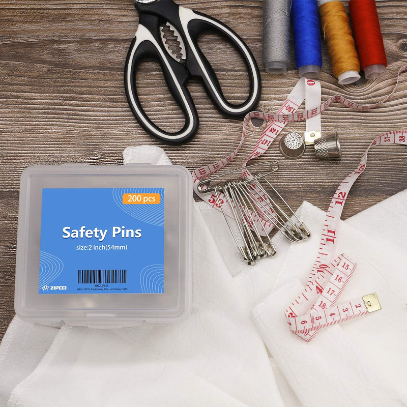 ZIPCCI 2 inch Safety Pins Heavy Duty - 200 Pcs Large Safety Pins - Safety Pins - Heavy Duty - NewNest Australia