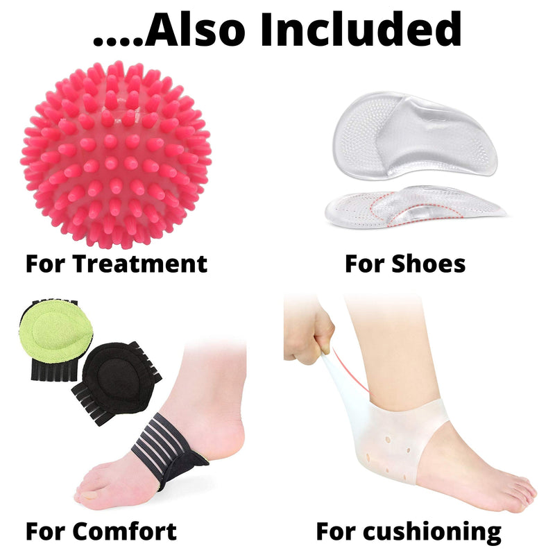 Atlecko 12-Piece Plantar Fasciitis Socks Kit, 2 PAIRS & Accessories - Compression Foot Sleeves, Arthritis Pain Relief, Ankle Support Brace Men & Women (L / XL) L/XL (UK 10 - 13) - NewNest Australia