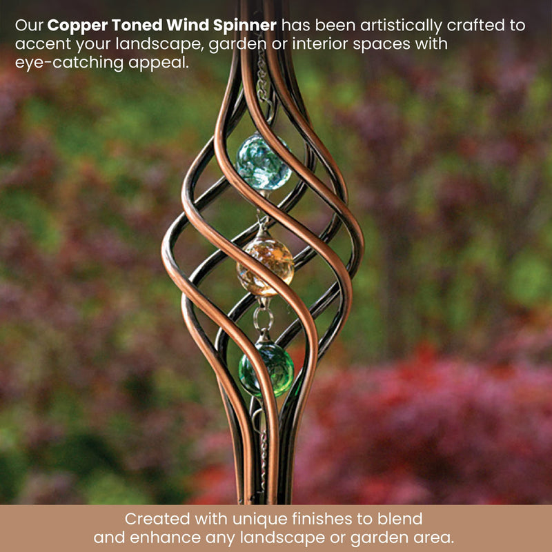 Bits and Pieces - 14" Copper Toned Wind Spinner - Yard Decorations - Weather-Resistant Kinetic Wind Spinner - Garden Decoration - Copper Yard Art COPPER WIND SPINNER - NewNest Australia