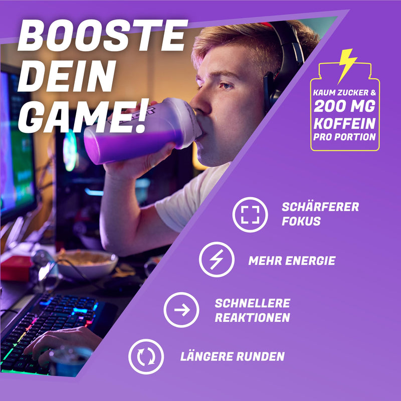 LOOT - Shaker with 7 game booster stacks/energy drink with 200 mg caffeine & taurine/gaming trial set for concentration, endurance and responsiveness - NewNest Australia