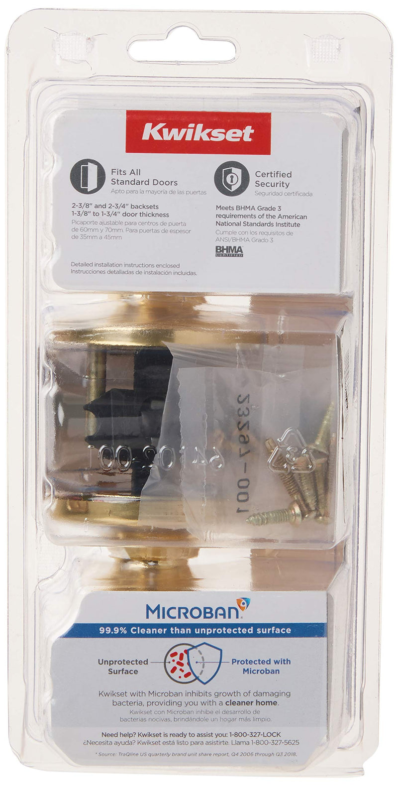 Kwikset 92001-519 Mobile Home Hall & Closet Door Knob in Polished Brass - NewNest Australia