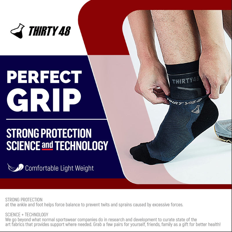 Thirty48 Plantar Fasciitis Compression Socks(1 or 2 Pairs), 20-30 mmHg Foot Compression Sleeves for Ankle/Heel Support, Increase Blood Circulation, Relieve Arch Pain, Reduce Foot Swelling Black & Black (2 Pairs) Large - NewNest Australia