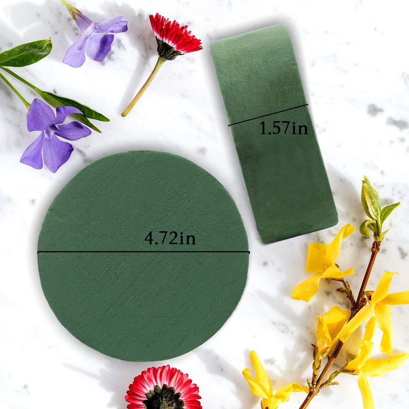 Round Floral Foam Blocks, 4.72'' Dry Floral Foam for Artificial Flowers.Craft Project,Wedding Aisle Flowers,Arty Decoration (6) 4.72'' - NewNest Australia