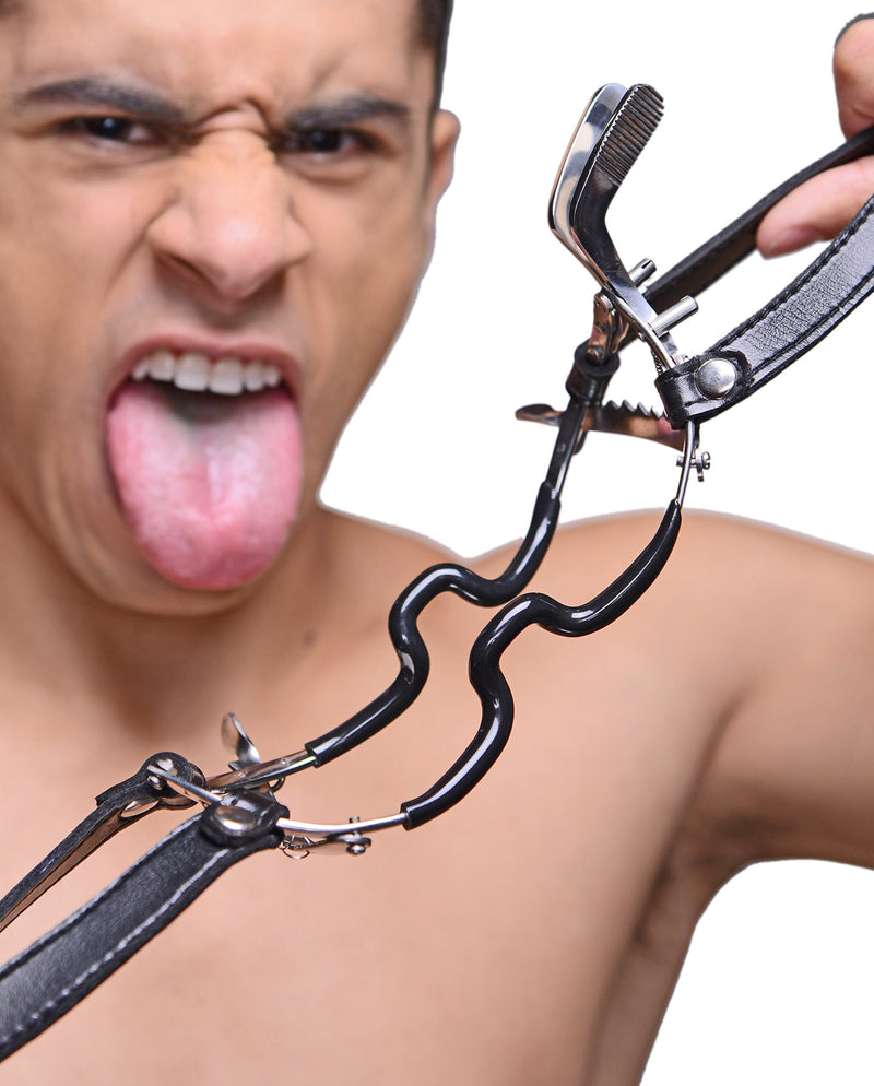 Master Series Jennings Hinge and Ratchet Wide Mouth Gag with Adjustable Strap - NewNest Australia