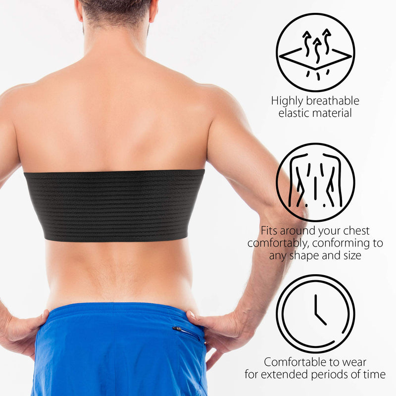 ORTONYX 6.25" Broken Rib Brace Unisex - Elastic Chest Wrap Comppression Support Belt - Rehabilitation of Cracked, Fractured, Dislocated Ribs Post-Surgery Aid Plus Size 3XL Black / ACOX5226-BK-3XL 3XL (52"-70") - NewNest Australia