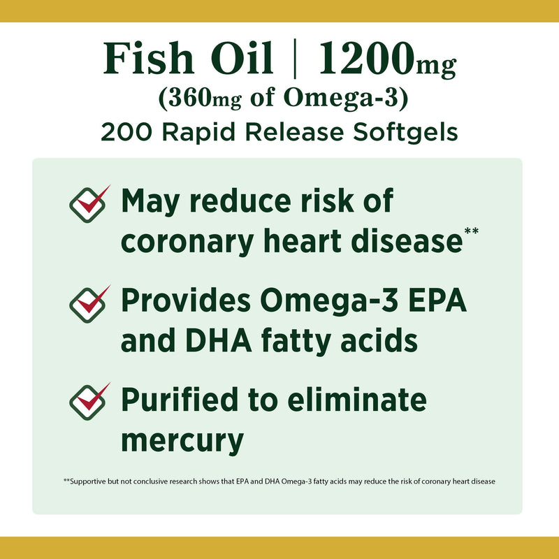 Omega-3, Supports Heart Health, 1200 Mg 200 Count - NewNest Australia