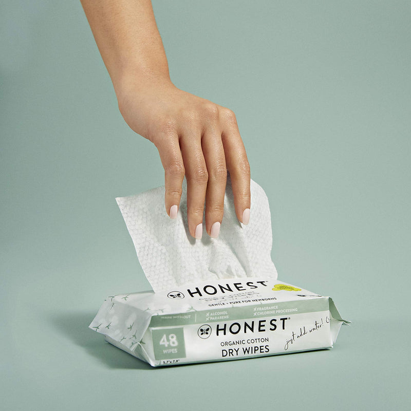 HONEST Organic Cotton Dry Wipes, 48 Count 48 Count (Pack of 1) - NewNest Australia