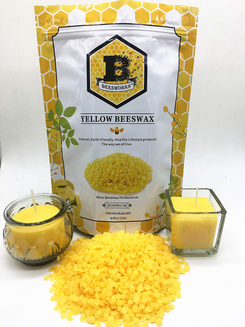 Beesworks Beeswax Pellets, Yellow, 1lb-Cosmetic Grade-Triple Filtered Beeswax (1) - NewNest Australia