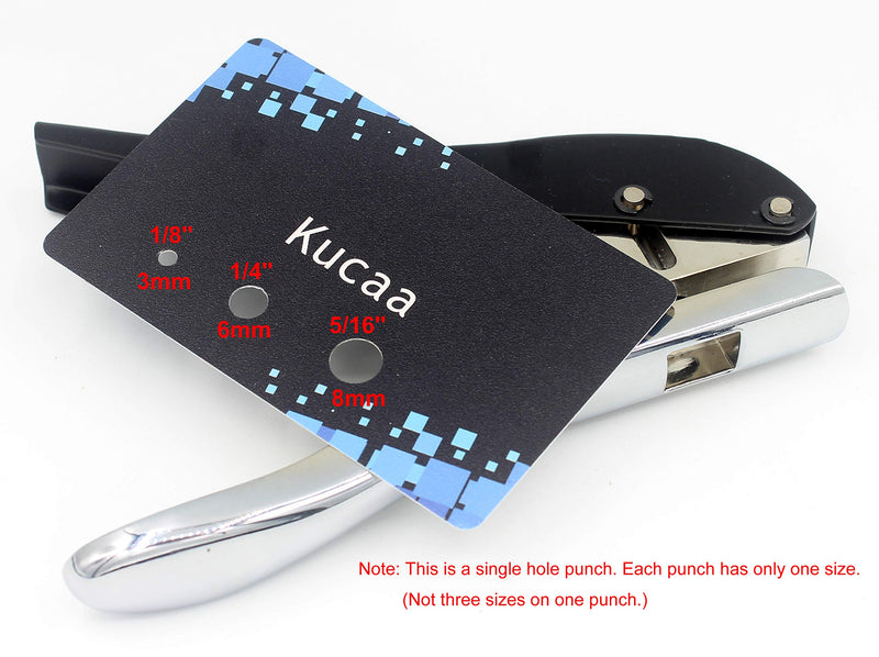 Kucaa Metal Silver Hand-held 1/4 inch 6mm Round Heavy Duty Single Circle Hole Punch for ID Cards PVC Cards Badge Photos 1/4''-6mm - NewNest Australia