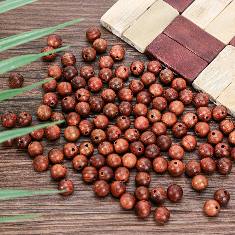 Prometis 200pcs 6mm Natural Sandalwood Round Beads Gorgeous Craft Handmade Polished Spacer Beads with Elastic Cord for Bracelets DIY Jewelry Making (Burmese pearwood (200 pcs), 6mm Diameter) Burmese pearwood (200 pcs) - NewNest Australia