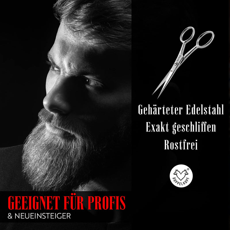 OTTO HERDER Beard Scissors Men 11.5cm - Beard Trimmer Nose Hair Scissors Beard Scissors Straight Blade Cuts Precisely Shapes Mustaches and Beards - Fine micro-serration prevents the hair from slipping - NewNest Australia