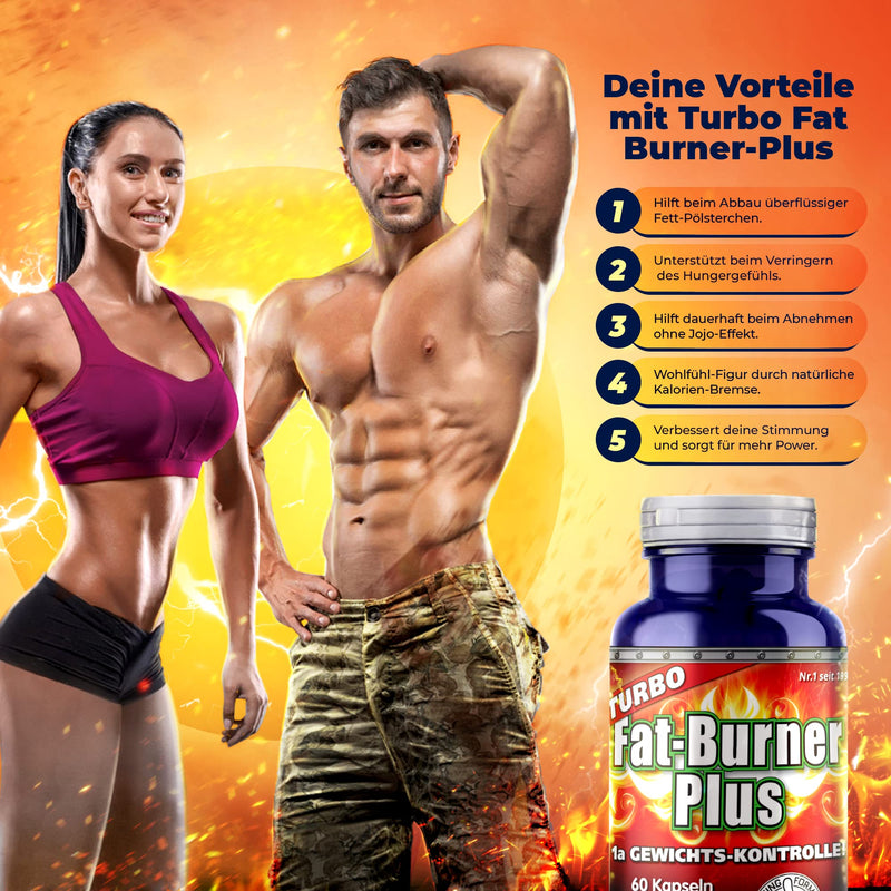 Goldfield Turbo Fat-Burner Plus Fat Burner Complex With Garcinia Cambogia High Dose, Turmeric, Nutmeg, Basil, Coriander, Saffron And More, Appetite Suppressant And Slim Booster Extreme, 60 Capsules - NewNest Australia