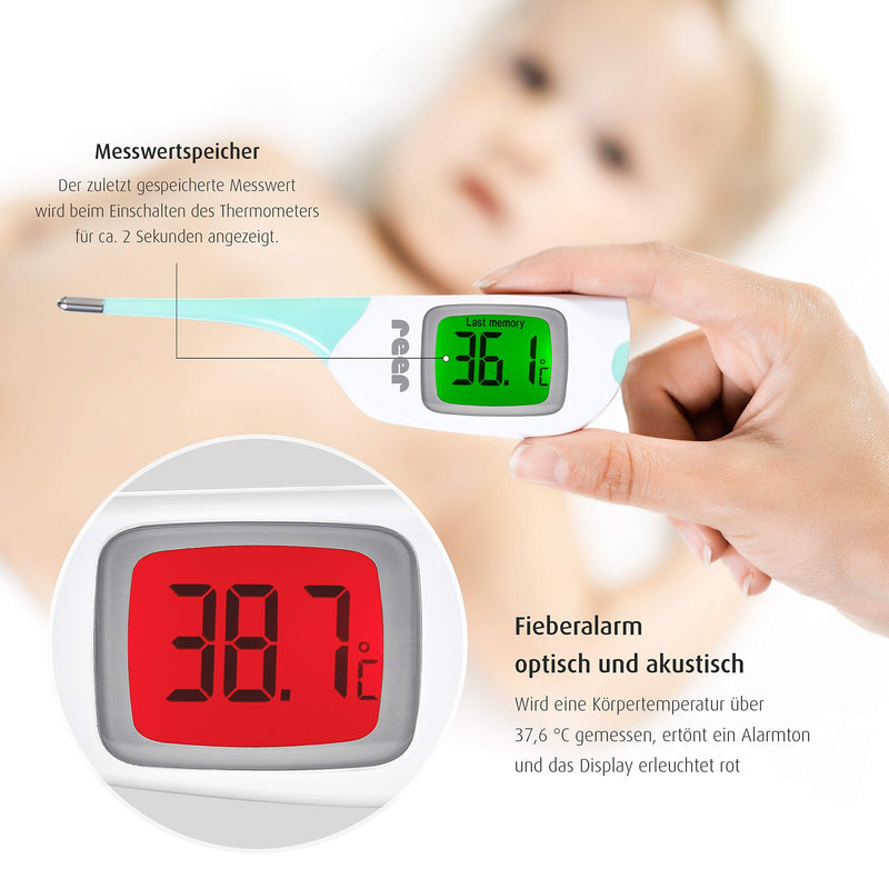 Reer ColourTemp Digital Fever Thermometer for Babies with Large Display and Colored Fever Warner - NewNest Australia