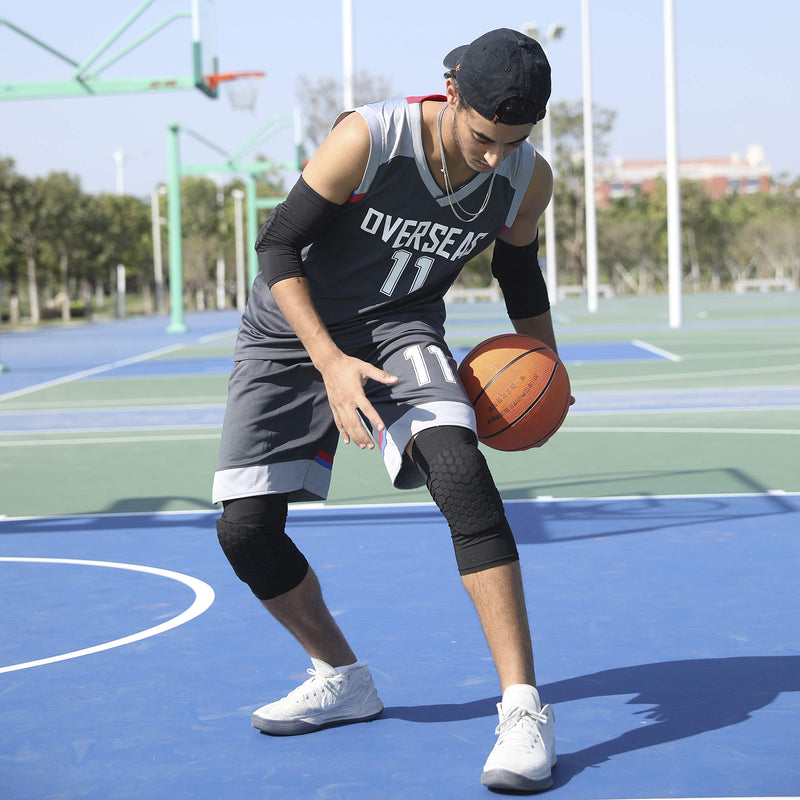 HiRui Elbow Pads for Kids Youth Adult, Basketball Baseball Elbow Brace Support Black Large - NewNest Australia