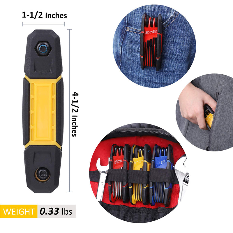 TOPLINE 25-Piece Folding Hex Key Set, SAE, Metric, Torx Allen Wrench Set Included, Folding Design for Portable, 3 Pack Allen Key for Basic Home Repair and General Applications - NewNest Australia