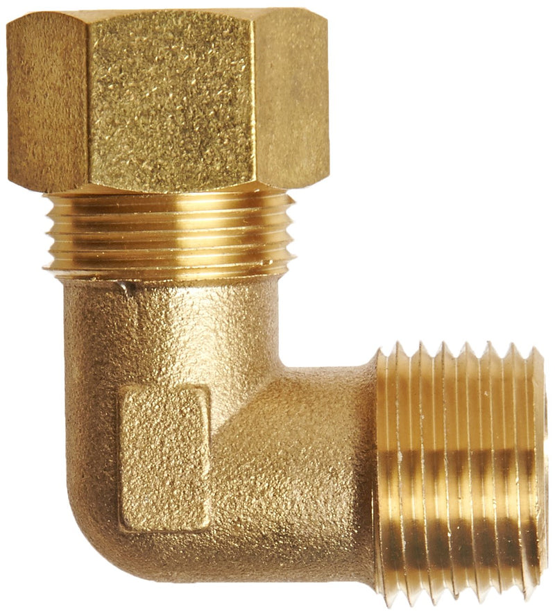 Anderson Metals 50069 Brass Compression Tube Fitting, 90 Degree Elbow, 5/8" Tube OD x 1/2" NPT Male Pipe - NewNest Australia