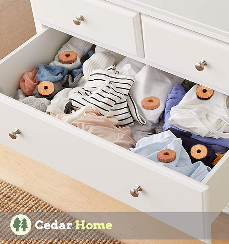 NewNest Australia - Cedar Home Cedar Blocks for Clothes Storage | Cedar Rings & Cedar Balls | Closet Freshener | Mildew Prevention | 40 Pieces, 30 Cedar Rings & Bonus 10 Cedar Balls 