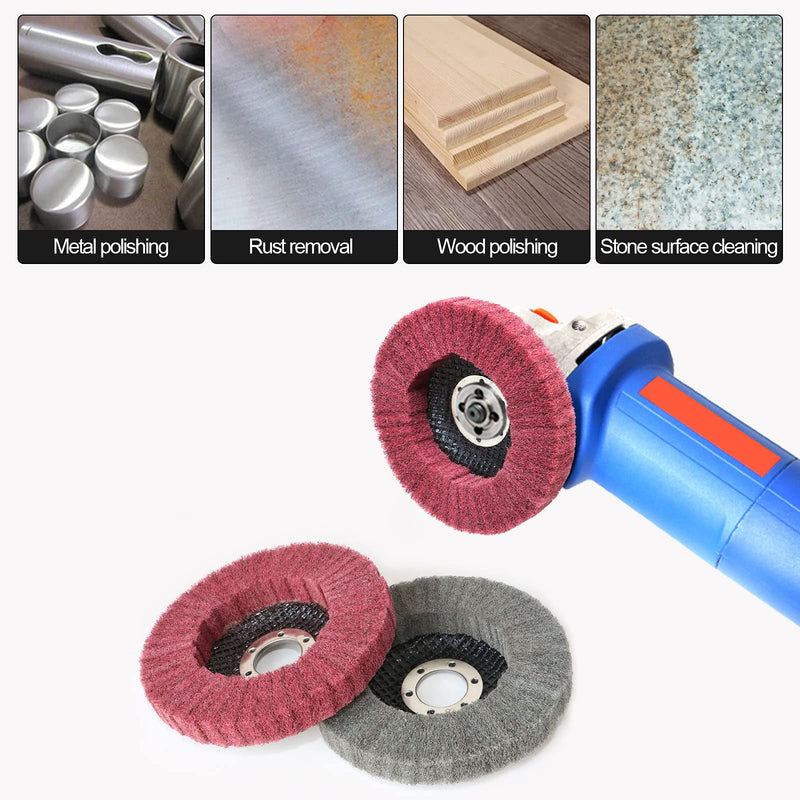 6Pcs 4.5" x 7/8" Nylon Fiber Flap Disc Polishing Grinding Wheel,Scouring pad Buffing Wheel for Angle Grinder - NewNest Australia