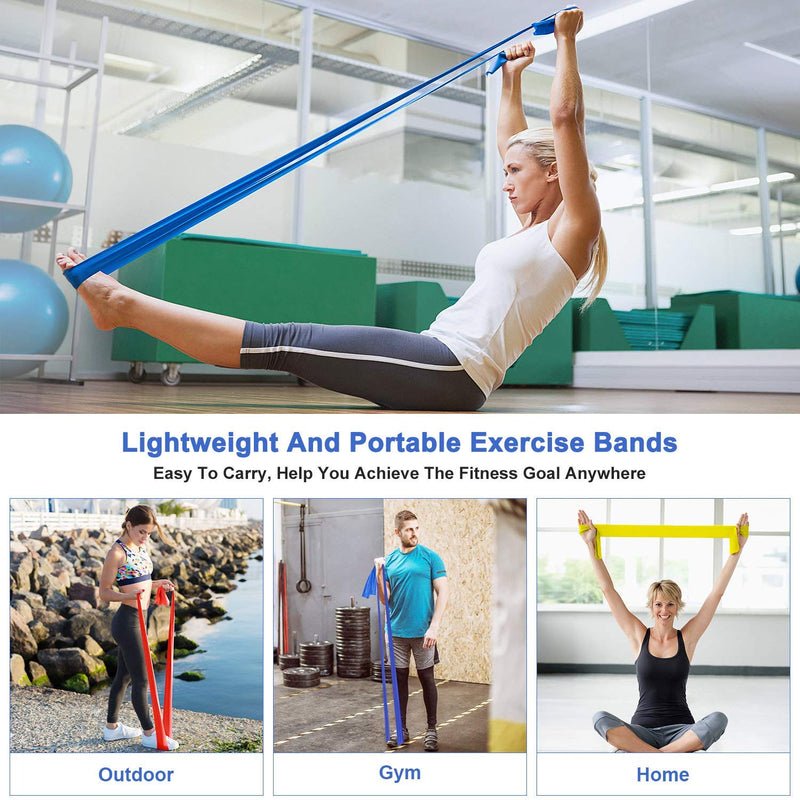 Resistance Bands Set, [Set of 3] 2.0M/6.5ft Skin-Friendly Exercise Bands with 3 Resistance Levels, Workout Resistance Bands Set for Women and Men,Ideal for Strength Training, Pilates, Yoga, Fitness - NewNest Australia