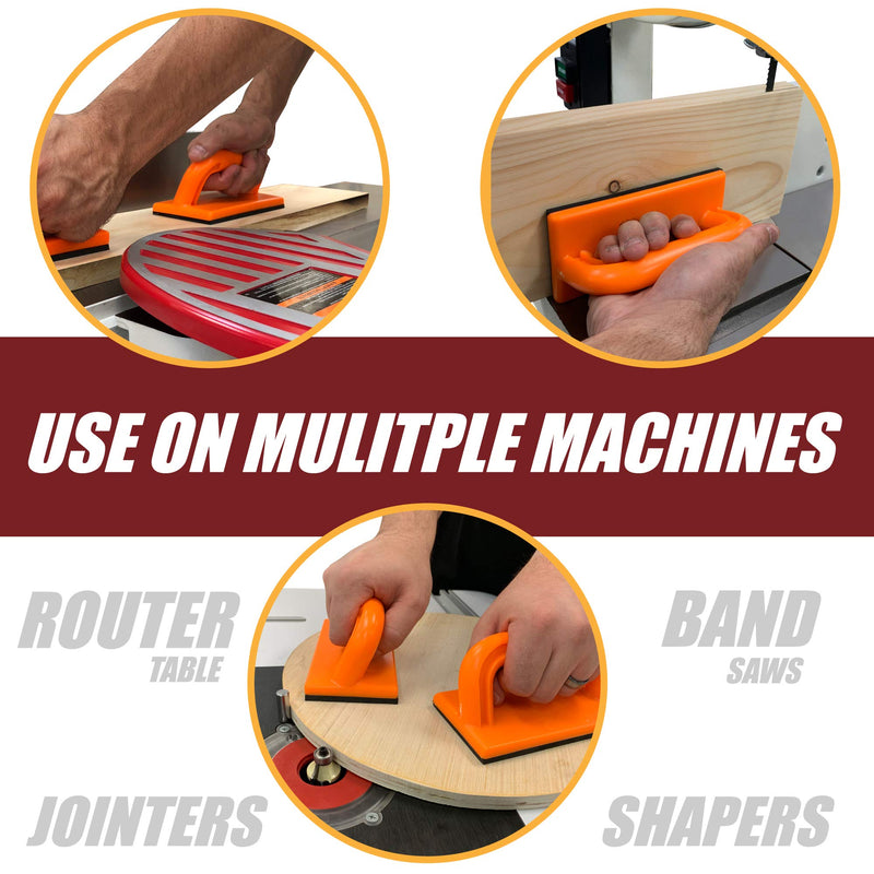 Safety Push Block 2 Pack, Safety Orange Color for High Visibility Ideal for Use On Router Tables, Jointers, Shapers and Band Saws - NewNest Australia