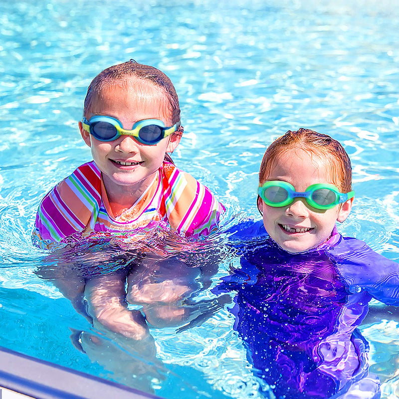 VETOKY Kids Swim Goggles, Pack of 2 Anti Fog Swimming Goggles UV Protection Clear No Leaking for Child and Youth Ages 3-12 Blue+green - NewNest Australia