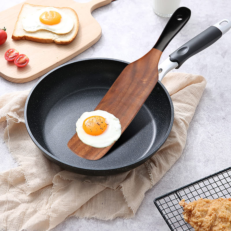 5 Pcs Acacia Wood Spurtle Kitchen Tool Flat Spatula Slotted Turner Spoon Cooking Utensils on TV Best Wooden Spatula Spurtle Set for Serving, Cake, Baking, Burger Spatulas - NewNest Australia