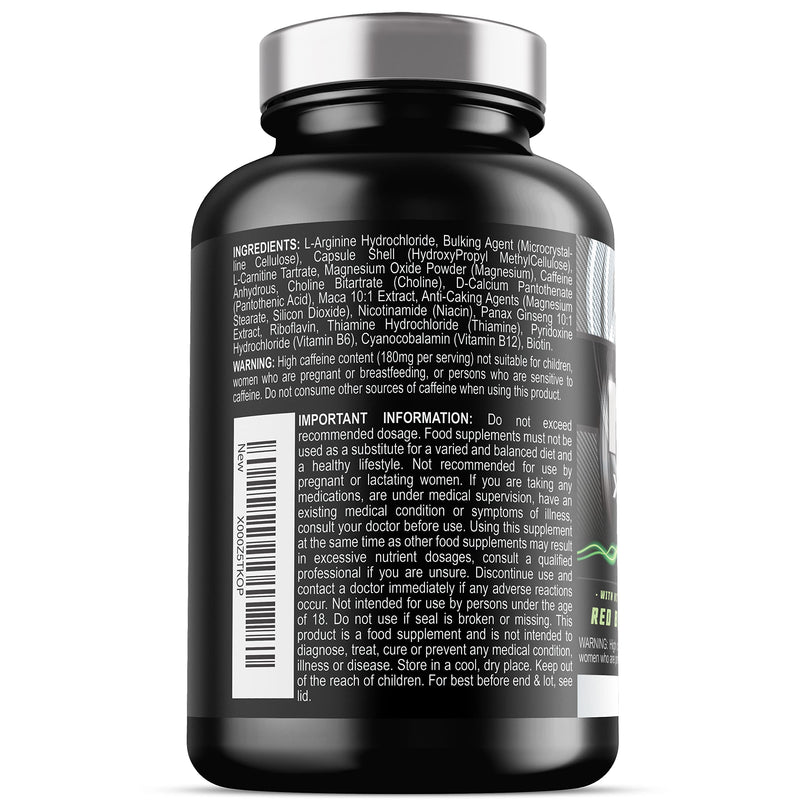 NO2 Xtreme - Nitric Oxide Supplement - Pump Pre Workout Tablets - with L Arginine, Niacin and Caffeine - Vegetarian & Vegan Nitric Oxide Supplements for Men and Women (120 Capsules) - NewNest Australia