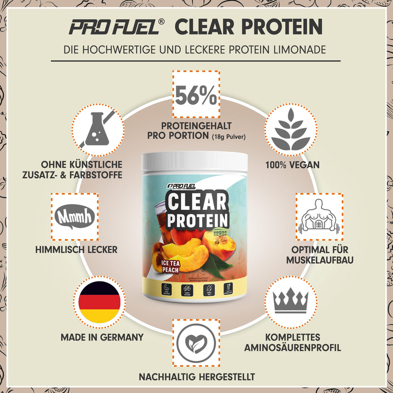 Vegan Clear Protein, 360 G, Ice Tea Peach, Incredibly Delicious &Amp; Refreshing Protein Drink, Vegan Clear Whey Protein/Iso Clear Alternative With High-Quality Pea Protein Hydrolysate, 56% Protein - NewNest Australia