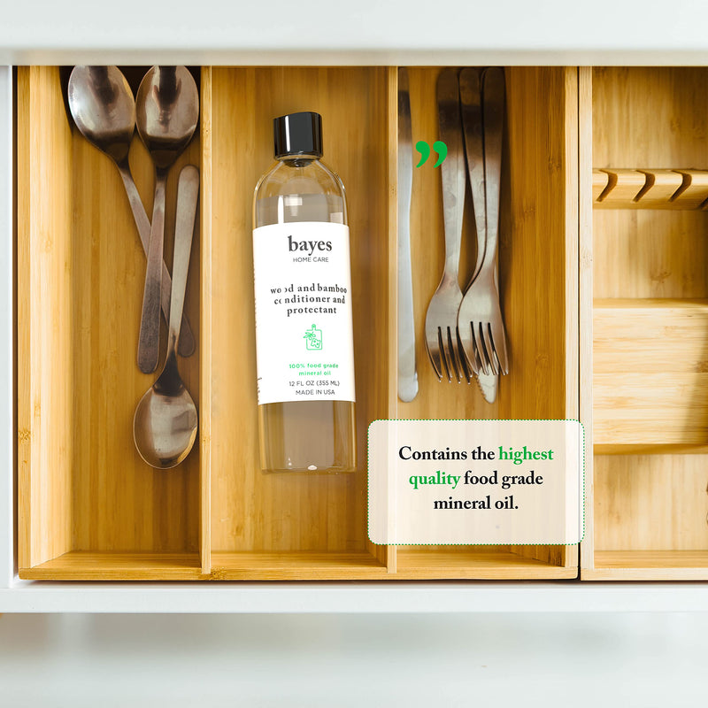 Bayes High-Performance Food Grade Mineral Oil Wood & Bamboo Conditioner and Protectant - Cleans, Conditions and Protects Wood, Bamboo, and Teak Cutting Boards and Utensils - 8 oz 8 Fl Oz (Pack of 1) - NewNest Australia