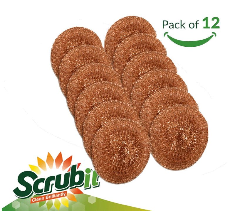 12 Pack Copper Coated Scourers by SCRUBIT – Scrubber Pad Used for Dishes, Pots, Pans, and Ovens. Easy scouring for Tough Kitchen Cleaning. - NewNest Australia