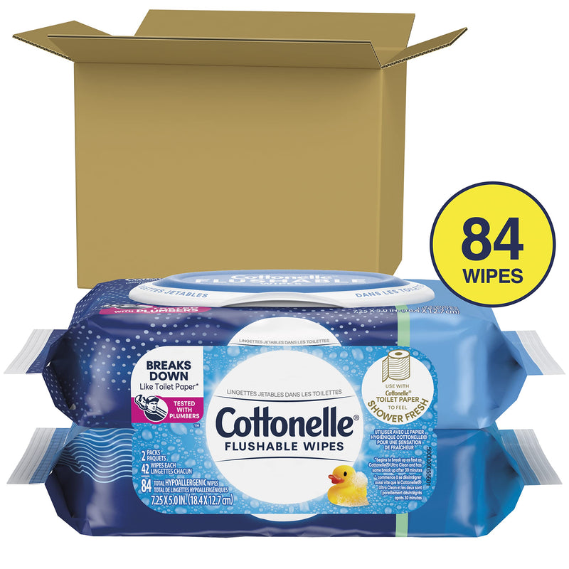 Cottonelle Fresh Care Flushable Cleansing Cloths Refills 2-42 Count Packages - Packaging May Vary - NewNest Australia
