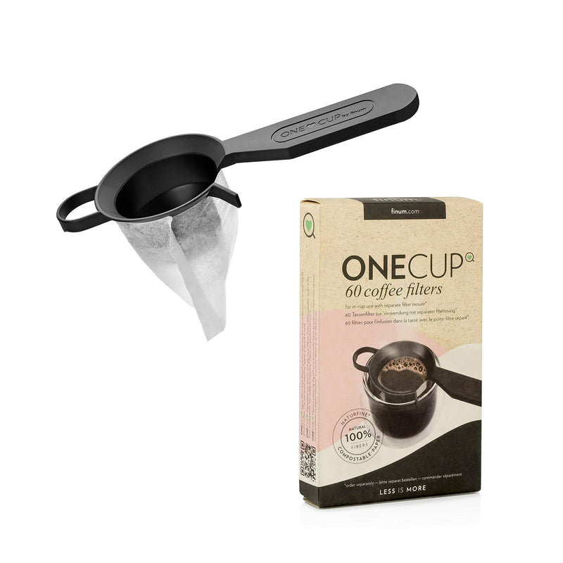 Finum ONECUP Coffee Filter Set of 60 Paper Filters Plus Reusable Filter Mount - NewNest Australia
