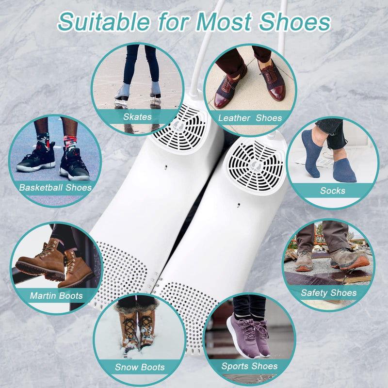 Voolex Shoe Dryer, Electric Shoe Dryer and Ozone Deodorizer with Timer, Warmer for Snow Boots Sneaker Socks, Adult Foot Shape Design | No noise | EU plug PM20Plus - NewNest Australia