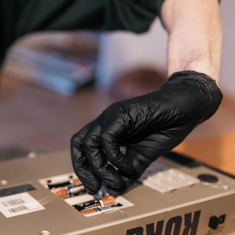 AMMEX GLOVEWORKS Industrial Black Nitrile Gloves, Box of 100, 5 Mil, Size Large, Latex Free, Powder Free, Textured, Disposable, Food Safe, GPNB46100-BX - NewNest Australia