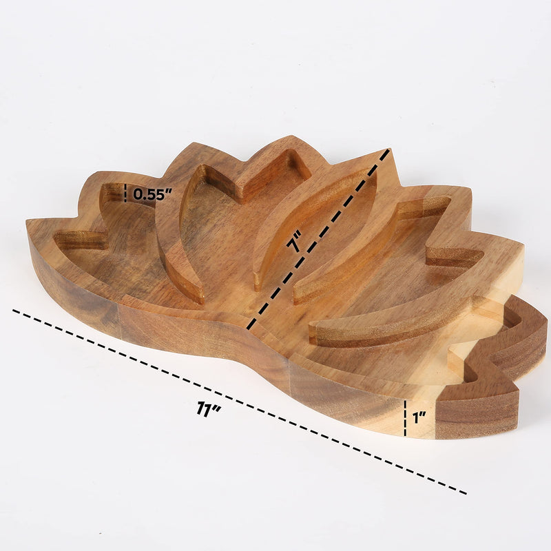 Curawood Lotus Crystal Tray for Stones - Display Your Crystals & Healing Stones - Crystal Holder for Stones Display - Crystal Shelf Display for Stones - Crystal Organizer Bowl for Crystals Stones - NewNest Australia