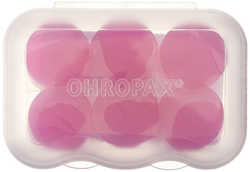 Ohropax Silicone Earplugs, Waterproof Earplugs Made Of Skin-Friendly Silicone, For Protection Against Water When Swimming, Noise And Wind, 1 Pack Of 6 11959 Pink 6 - NewNest Australia